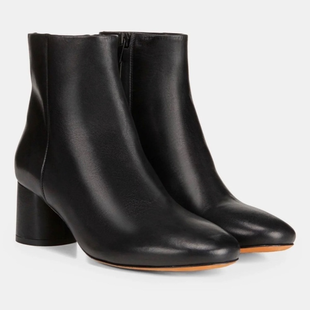 VINCE Black Leather Tillie Booties